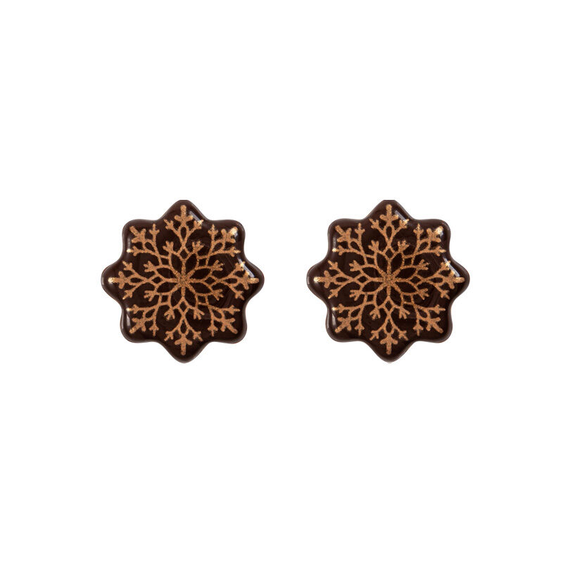 2015674 DARK CHOCOLATE SNOW CRYSTAL 3CM 175 PCES
