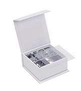 ++BOITE LUXBOX 'BLANC' 65X65/30MM / 4 COMPARTIMENTS  6 PCES