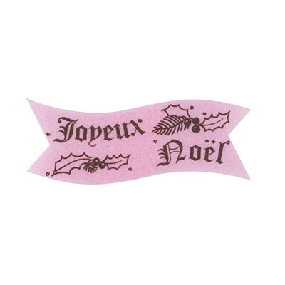 1058903 WAFER BANNER JOYEUX NOEL PINK 24PCS ***ON ORDER***
