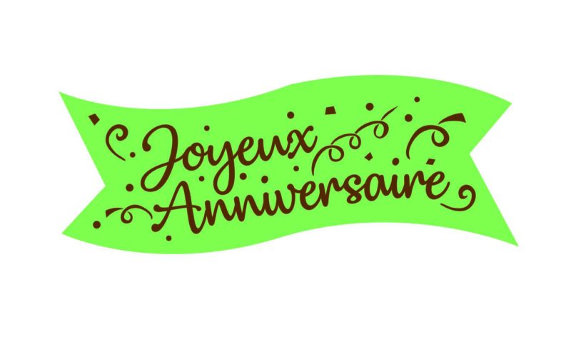 GREEN WAFER BANNER JOYEUX ANNIVERSAIRE 94X30MM 24 PCES