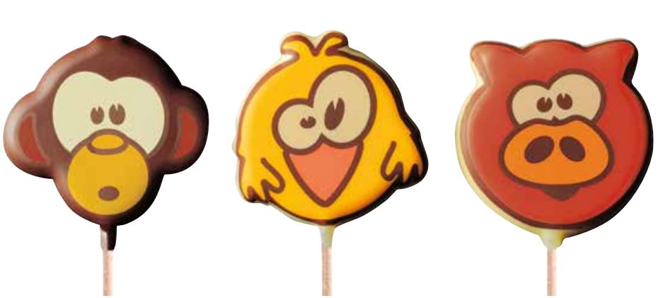PCB Blisters lolly's Dieren voor 45 prints ø 5,5 cm en sticks 9 stuks ***s/cd***