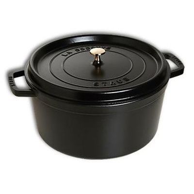 STAUB RONDE ZWARTE SUDDERPOT 30CM 8.40L