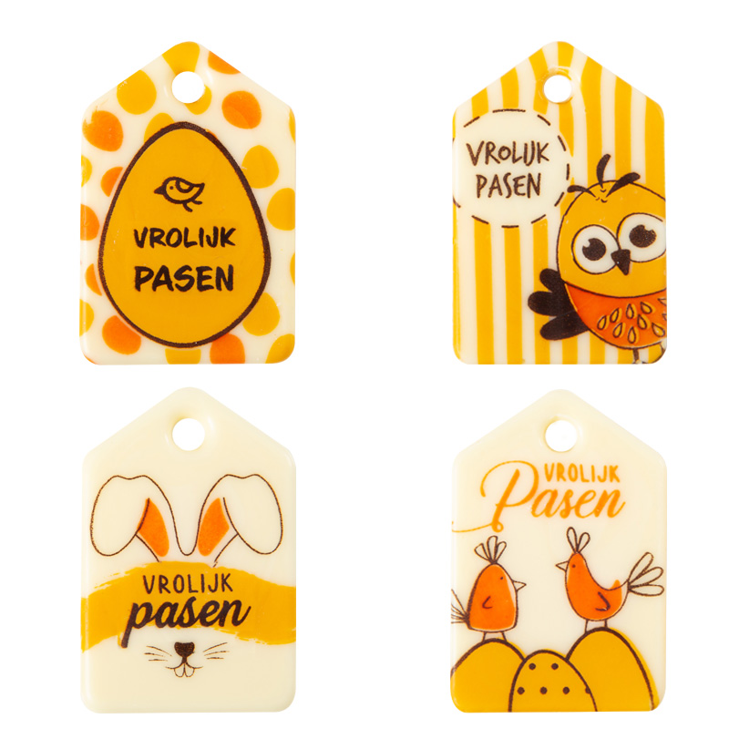 69167 ETIKET VROLIJK PASEN 4,5X3 CM 105 STUKKEN ***S/CD***