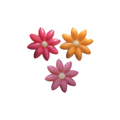 088116 PCB DAISIES CB ACIDULATE 3 DESIGNS Ø 2.5CM 117PCS