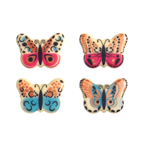 088120 PCB BUTTERFLIES CB RAINBOW 4 DESIGNS 3X2,2CM 208PCS ***S/CDE***