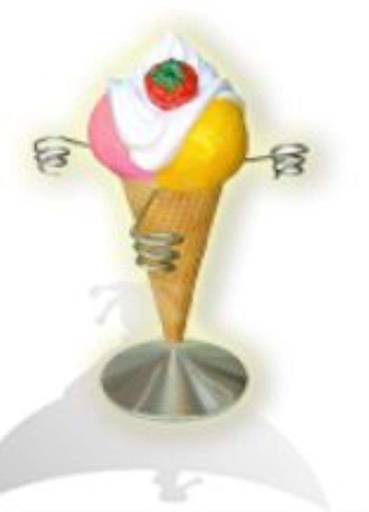 MINI CONE HOLDER 3 SCOOPS + CREAM AND STRAWBERRY HT35CM