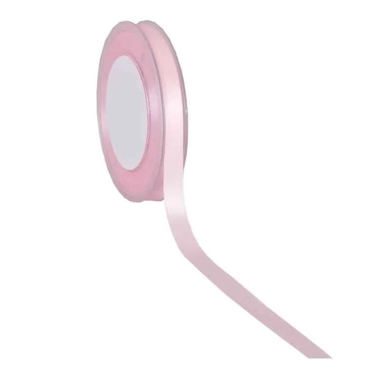 PREMIUM DUBBEL SATIJNEN ROZE LINT 10MMX25M