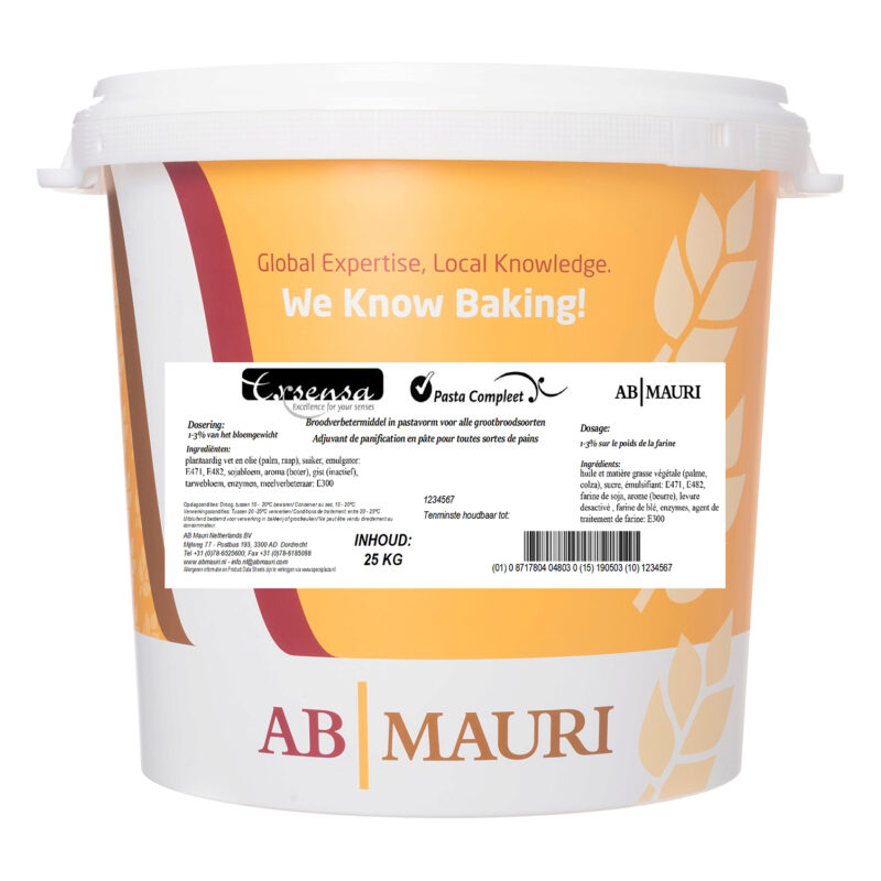 AB MAURI EXSENSA PASTA COMPLEET - WIT EN BRUIN BROOD 25 KG