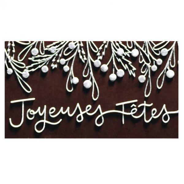 087131 PCB RECTANGLES CN AVEC RELIEF JOYEUSES FÊTES 5X2,8 CM 72PCES ***S/CDE***