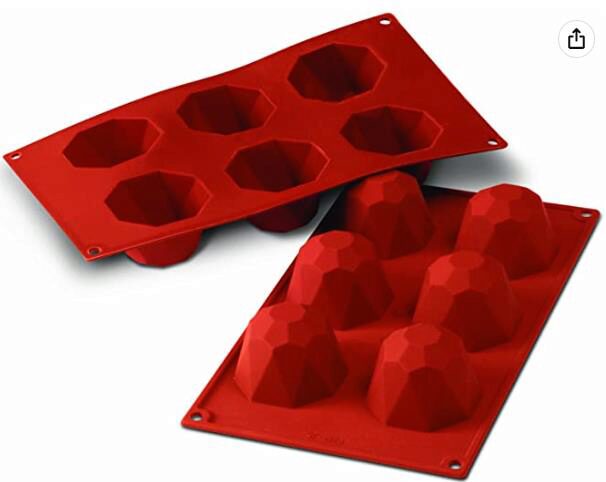 SILIKOMART SF049 MOLD 6 LARGE DIAMONDS Ø68 H45MM 92ML ML NON-STICK GN1/3 -50° TO 250°
