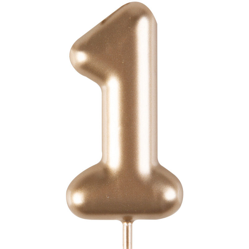 1023841 BOUGIE CHIFFRE OR "1" 4CM 12 PCES***S/CD***