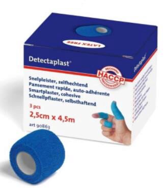 DETECTAPLAST PANSEMENT BLEU RAPIDE AUTO ADHERENTERLX 2.5CMX4.5M 3 PCES