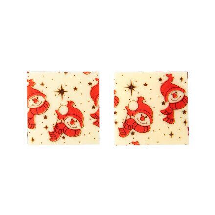 2015080 RED SNOWMAN PLATE 3CM 220PCS ***ON ORDER***