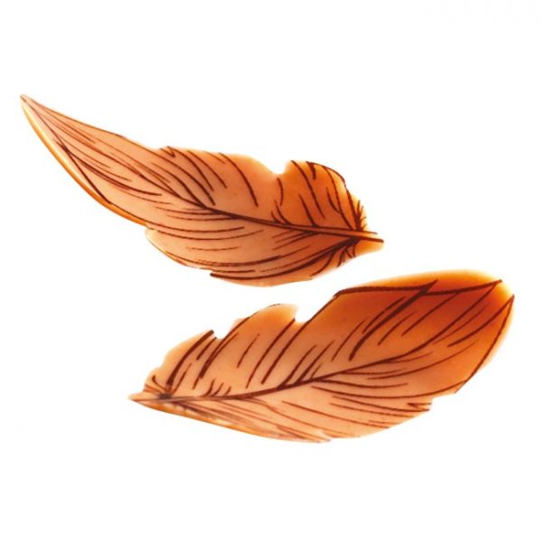 060911 PCB PETITES PLUMES COURBÉES CBC 4X1,9 CM 160PCES ***S/CD***