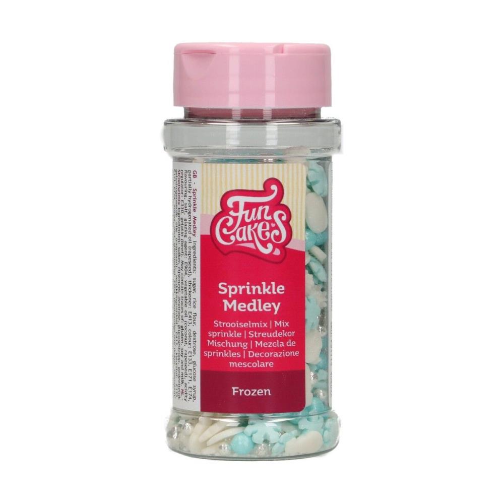 FUNCAKES MIX DECORATION EN SUCRE FROZEN BLANC/BLEU/ARGENT 50GR