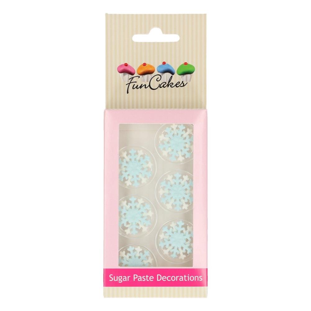 WITTE EN BLAUWE SNEEUWVLOK 2,6 CM 8 STUKS