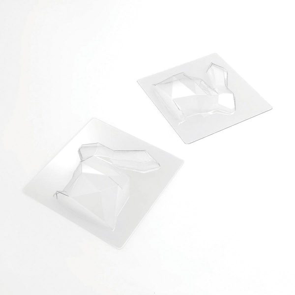 040153 PCB MOULES LAPINS FACETTES POUR 4 PIÈCES 13X15,5 CM 8PCES ***S/CD***