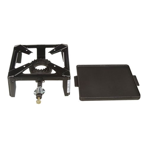 PLAQUE-GRILLE FONTE 41X41CM LISSE/RAINUREE PR BRULEUR INDUSTRIEL