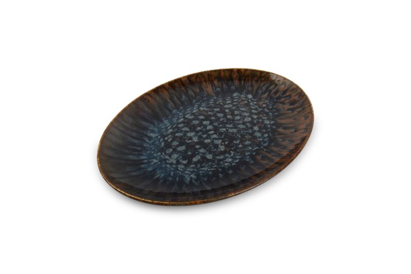 BONBISTRO RESTO BRUN/BLEU ASSIETTE OVALE 36X26CM - 743029