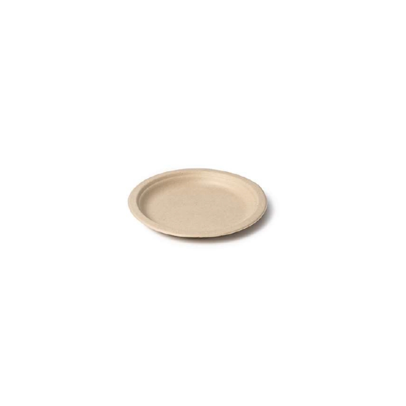 ASSIETTE RONDE PULPE DE CANNE CREME Ø17CM 50PCS 