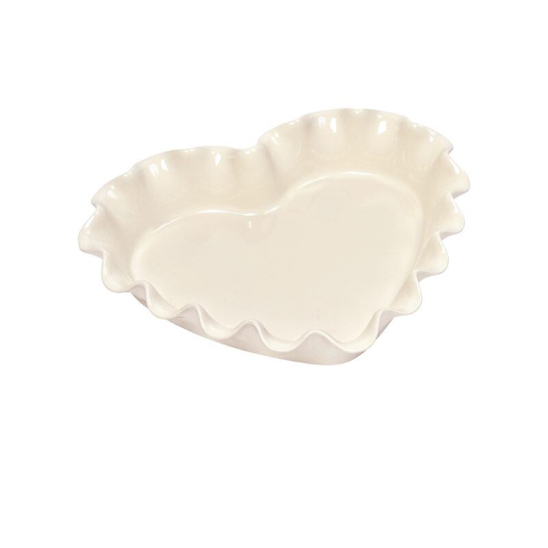 EMILE HENRY MOULE COEUR CANNELE ARGILE 33X29CM-BLNC
