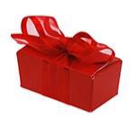 BALLOTIN "COLOR" 2 PRALINES ROUGE FRAISE 66 X 35 X 30 MM 25PCES