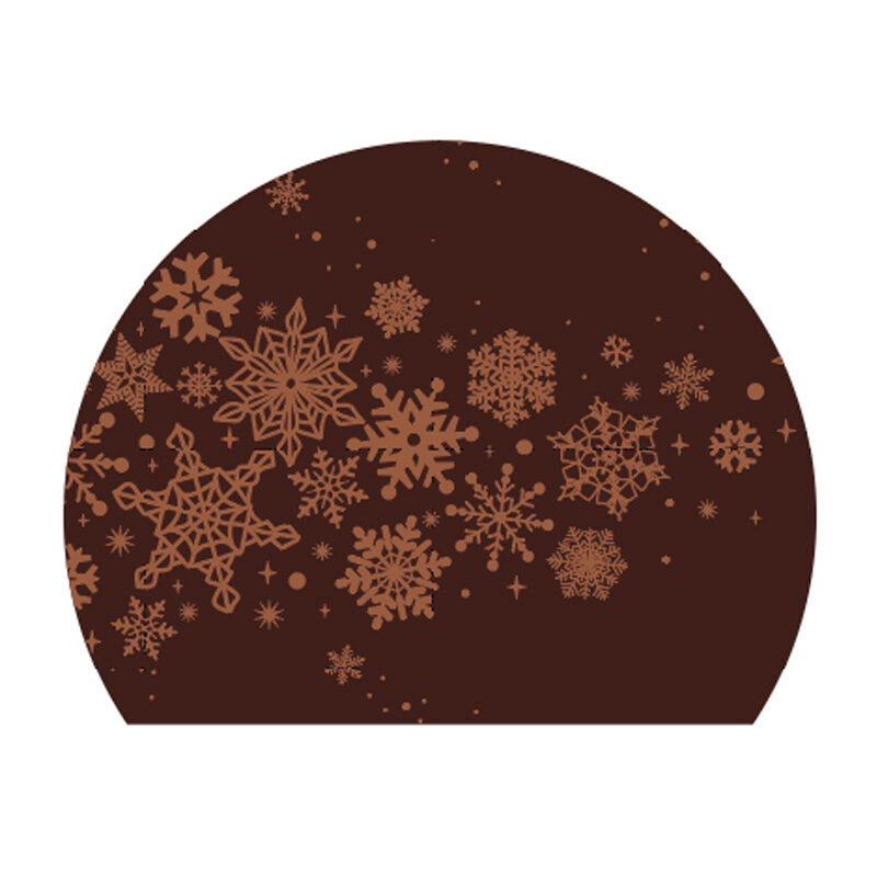 2014671 EMBOUT DE BÛCHE FLOCON DE NEIGE CHOCOLAT NOIR 10X8CM 40 PCES