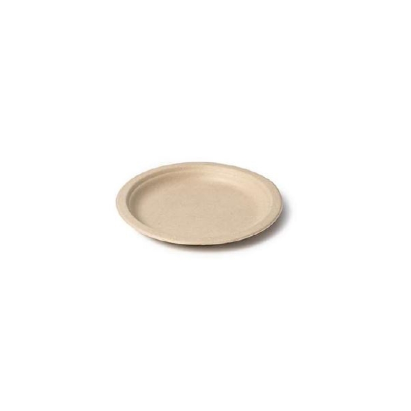 ASSIETTE RONDE PULPE DE CANNE CREME Ø22CM 50PCS 