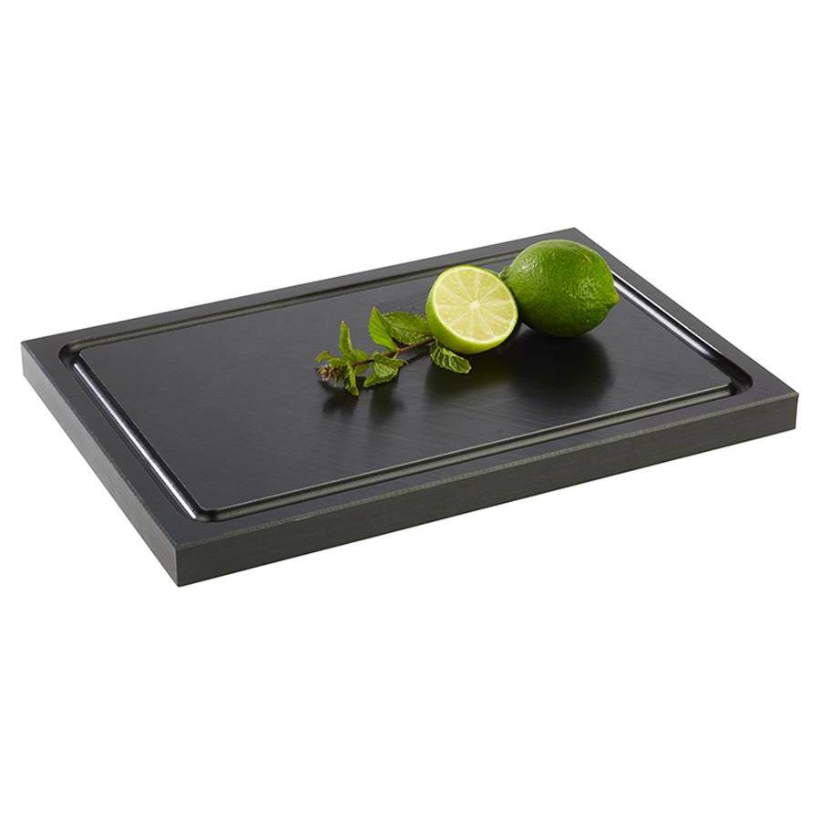 APS BLACK POLY BOARD 30X20XHT2CM HIGH DENSITY WITH GUTTER