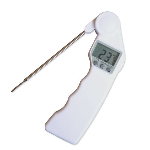 DIGITAAL THERMOMETER MET INOX ROTEREND PEILLOOD 125MM VAN -50° TOT +300°