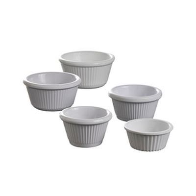 HENDI RAMEQUIN WHITE PLEATED 7XH3.5CM 50ML MELAMINE