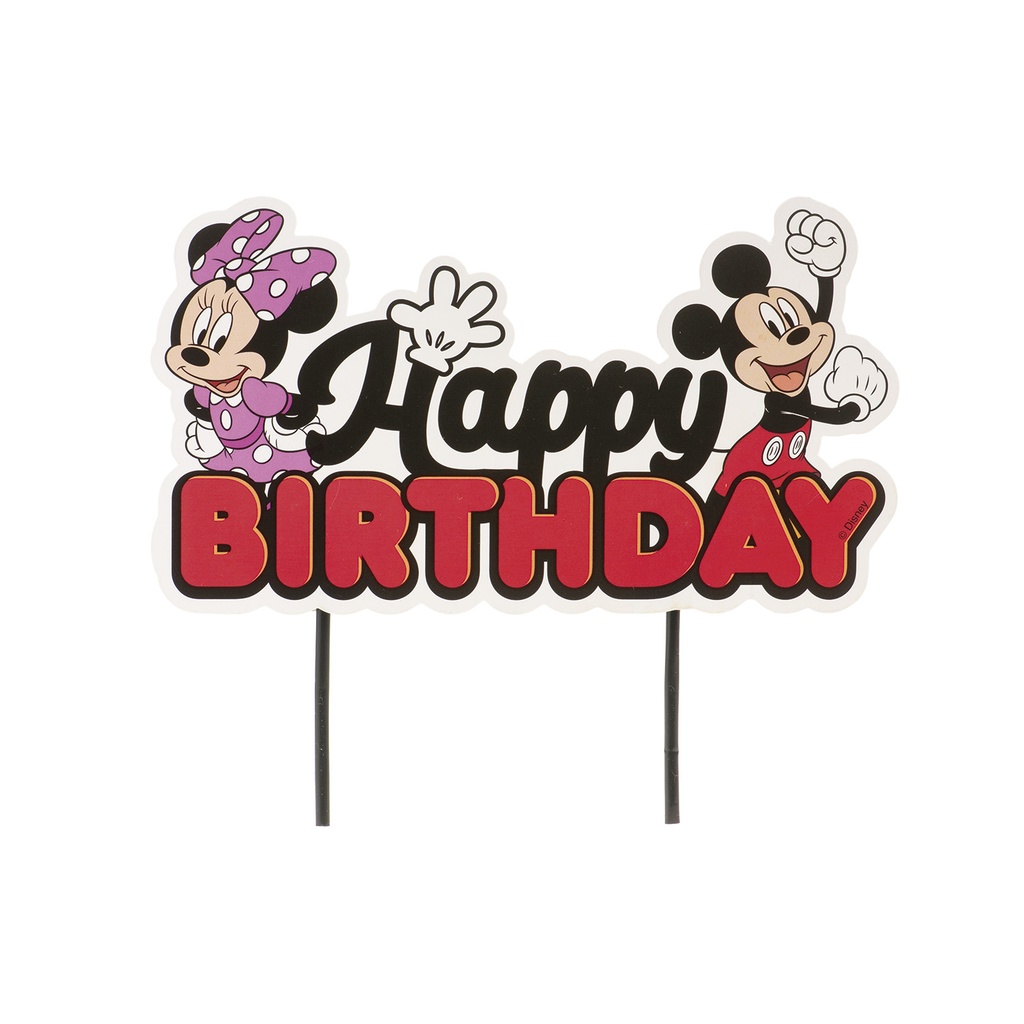 CAKE TOPPERS HAPPY BIRTHDAY MICKEY AND MINNIE 17.5X15CM