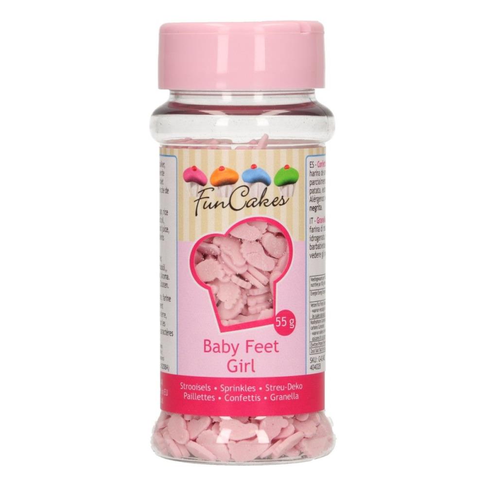 FUNCAKES MIX DECORATION EN SUCRE PIED DE BEBEFILLE55GR