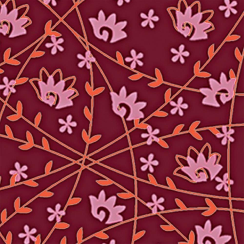 TRANSFER VELLEN 2 KLEUREN ROZE BLOEMEN METAAL 265X