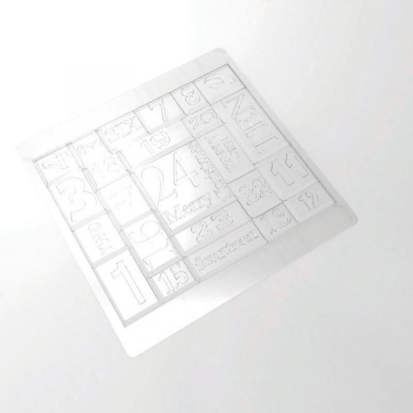 045564 PCB MOULES TABLETTES DE L AVENT POUR 12 PIÈCES 20X16,5 CM ÉP. 0,7 CM 12PCES ***S/CD***