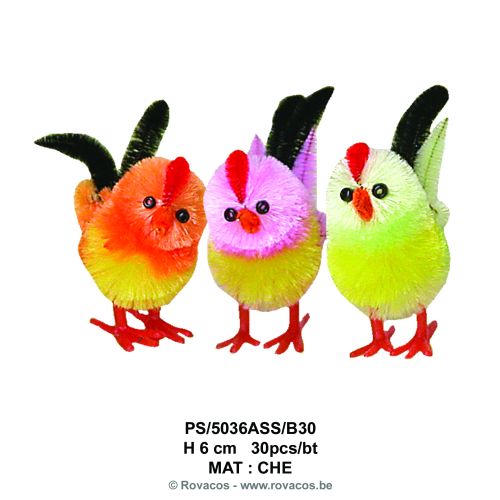 COQ MULTICOLORES 6,5CM30 PCES*STOCK LIMITE*