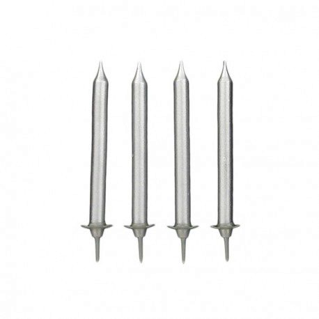 SILVER CANDLES AND SOCKETS 12 PCS + 12 PCS