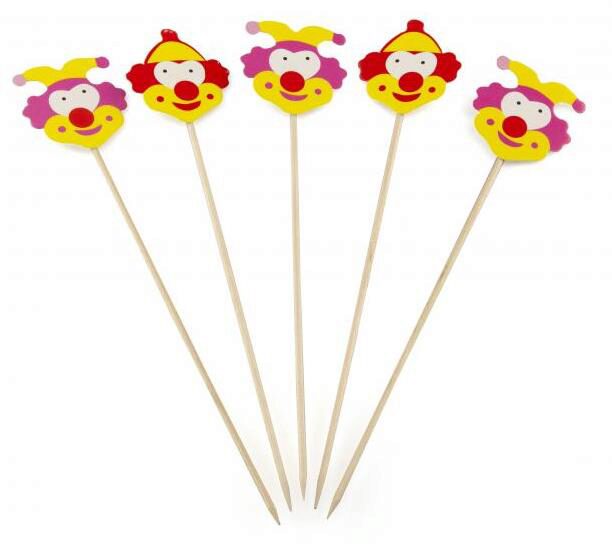 SIER CLOWN STICK 19CM PAKKET VAN 100 STUKS 