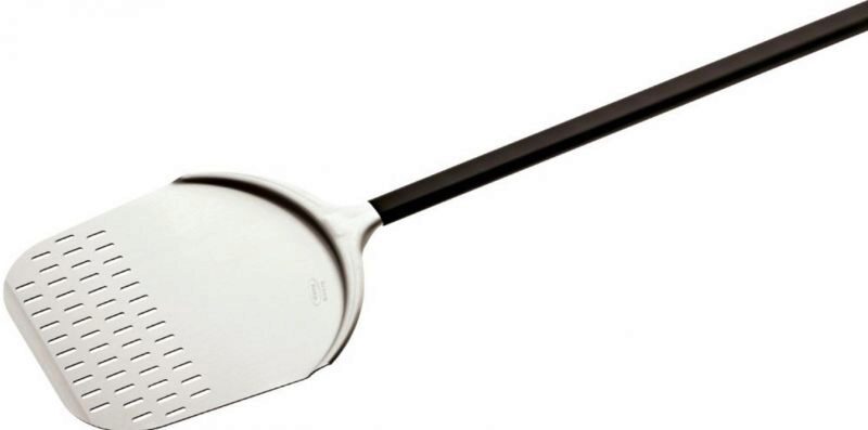 GI-METAL PIZZA PEEL RECTANGULAR ALUMINIUM DRILLED 36X36HANDLE 150CM
