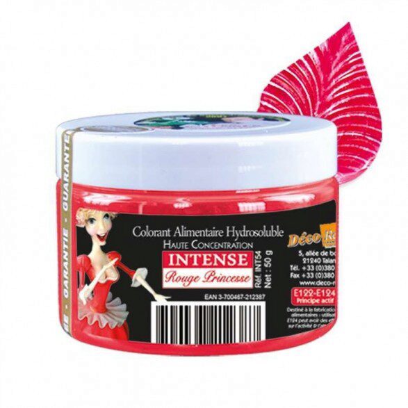 PRINCESS RED INTENSE WATER-SOLUBLE DYE E122-E124-E129 - INT54 50GR