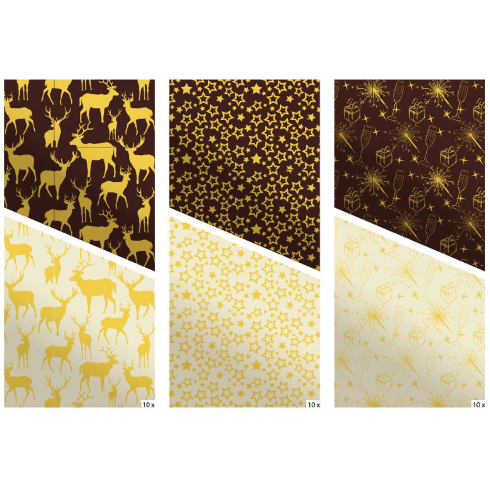 *FF*2046181 FEUILLE TRANSFERT 3 MODELES DORE 30X40CM 30PCES***S/CD***