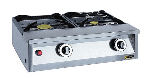 SOFINOR RECHAUD INOX GAZ 2 BRÛL.A SECU3000+6000CAL60X45X17CM