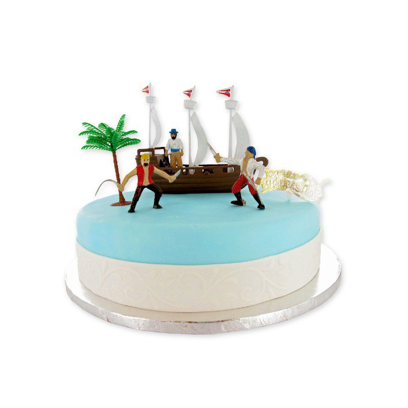 PIRATENTAART DECORATIESET + BOOT