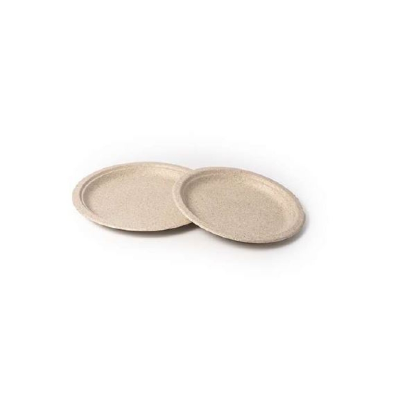 ROUND PLATE NATURAL WHEAT PULP Ø23CM 50PCS FOST+ INCLUDED