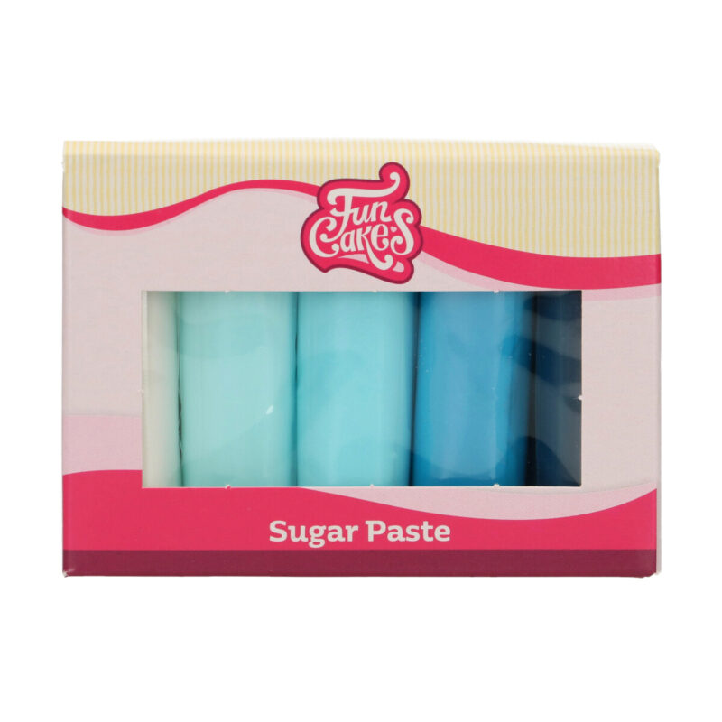 FUNCAKES SUIKERPASTA MULTIPACK PALET BLAUW 5X100GR