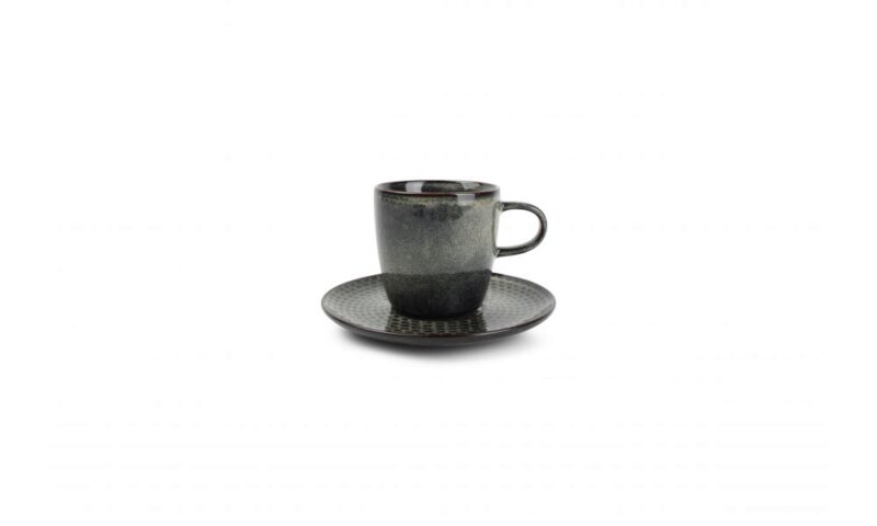 S&P STITCH VERT/BLEU TASSE CAFE 18CL & SOUS-TASSE