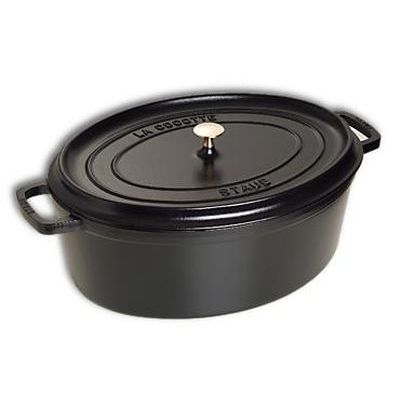 STAUB ZWARTE OVALE SUDDERPOT 33CM 6.70L