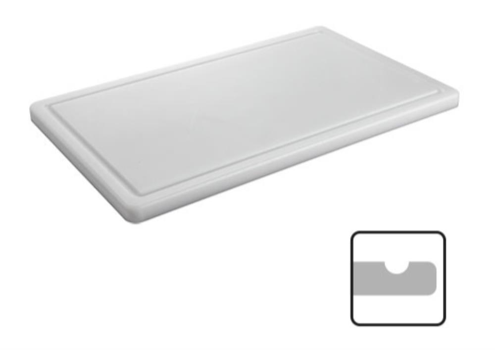 WITTE POLYPLAAT 50X30X2 MET GOOT