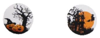 HALLOWEEN SCENE STICKER PM 40MM VEL VAN 24 STUKS