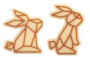 PCB Rabbits WC Origami 2 ontwerpen 150pces *** s / cd ***